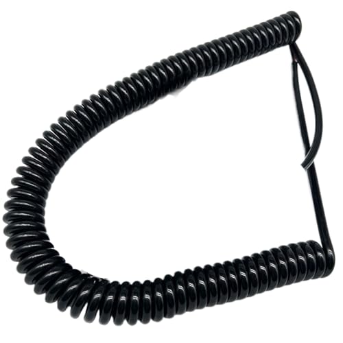 Spiralverlängerungskabel, Gerade 2 Meter erweiterbare 2-Leiter-15AWG-Kabel dehnbare Polyurethan-Kabel Teleskop Spiralkabel rote Feder(Spiral length 1 Meter) von XXHNBF