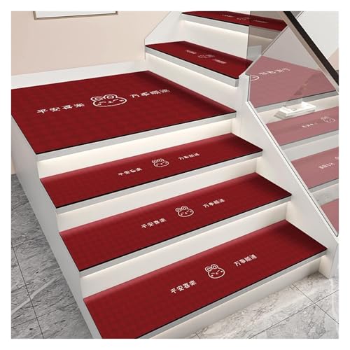 XXHNBF Badematte 10 Stück Treppenstufen, Teppich-Stufenmatten, leiser Treppenschutzteppich, Treppenmattenteppich, rutschfeste Bodenmatte aus Gummileder for Zuhause, von XXHNBF