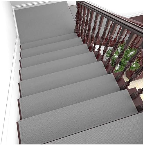 XXHNBF Badematte 10 Stück rutschfeste Treppenkissen for den Innenbereich, Moderne Stufenmatten for Bodentreppen, Teppichmatte for Treppen(Gray,30 * 85 * 3cm) von XXHNBF