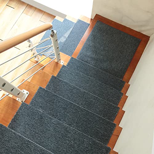 XXHNBF Badematte 14 Stück rutschfeste Trittschutzmatten for Treppen im Innenbereich, Wiederholen Sie das Einfügen ohne Spuren von Teppichmatten,(Dark Gray,65 * 20+4cm) von XXHNBF