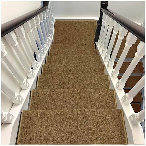 XXHNBF Badematte 15 Stück rutschfeste Trittmatten for den Innenbereich, Wiederholen Sie das Einfügen ohne Spuren, Teppichmatte for Treppen(Brown,100 * 24cm) von XXHNBF