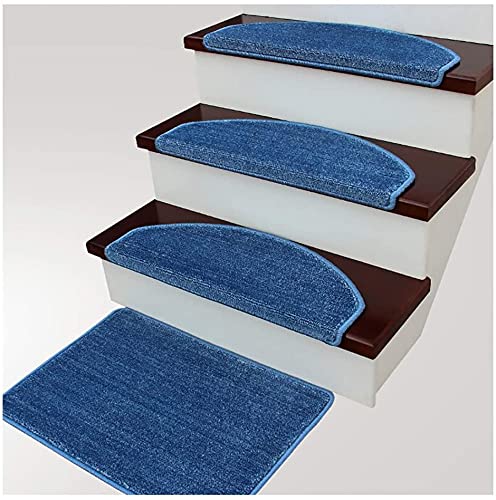 XXHNBF Badematte 3 Stück rutschfeste Treppenunterlage for den Innenbereich, Schutzteppich, Wiederholungspasten-Stufenmatten for Bodentreppen, Teppichmatte for Treppen(Blue,65 * 24cm) von XXHNBF