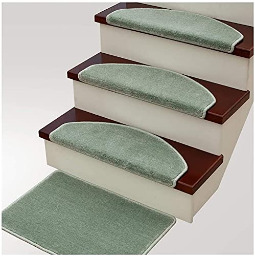 XXHNBF Badematte 3 Stück rutschfeste Treppenunterlage for den Innenbereich, Schutzteppich, Wiederholungspasten-Stufenmatten for Bodentreppen, Teppichmatte for Treppen(Green,80 * 24cm) von XXHNBF