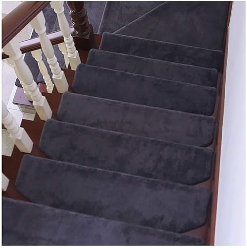 XXHNBF Badematte 5 Stück rutschfeste Treppenkissen for den Innenbereich, Treppenschutz, Moderne Stufenmatten for Bodentreppen, Teppichmatte for Treppen(Black,80 * 24cm) von XXHNBF