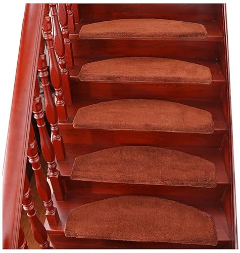 XXHNBF Badematte 5 Stück rutschfeste Treppenkissen for den Innenbereich, Treppenschutz, Moderne Stufenmatten for Bodentreppen, Teppichmatte for Treppen(Brown,80 * 24cm) von XXHNBF