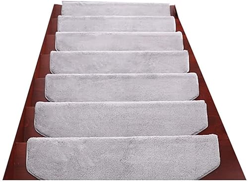 XXHNBF Badematte 5 Stück rutschfeste Treppenkissen for den Innenbereich, Treppenschutz, Moderne Stufenmatten for Bodentreppen, Teppichmatte for Treppen(Gray,90 * 24cm) von XXHNBF