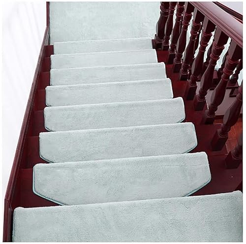 XXHNBF Badematte 5 Stück rutschfeste Treppenkissen for den Innenbereich, Treppenschutz, Moderne Stufenmatten for Bodentreppen, Teppichmatte for Treppen(Green,90 * 24cm) von XXHNBF