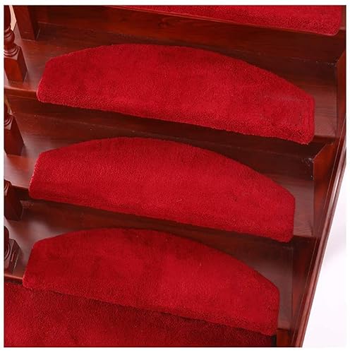 XXHNBF Badematte 5 Stück rutschfeste Treppenkissen for den Innenbereich, Treppenschutz, Moderne Stufenmatten for Bodentreppen, Teppichmatte for Treppen(Red,80 * 24cm) von XXHNBF