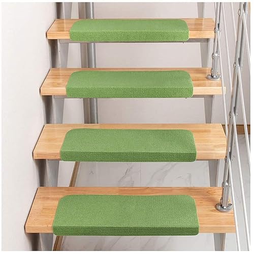 XXHNBF Badematte 5-teiliger moderner Rutschfester Stufenschutzteppich for den Innenbereich, wiederholtes Einfügen ohne Spuren Teppichmatte for Treppen(Green,70x22x4.5cm) von XXHNBF