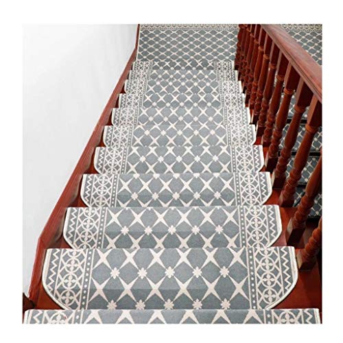 XXHNBF Badematte Selbstklebende Treppenstufen im einzigartigen Jacquard-Design mit hoher Dichte, verdicktes Set mit 10 Matten/Teppichen for Treppen, Rutschfester Bodenschutz(Gray) von XXHNBF