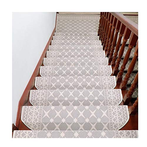 XXHNBF Badematte Selbstklebende Treppenstufen im einzigartigen Jacquard-Design mit hoher Dichte, verdicktes Set mit 10 Matten/Teppichen for Treppen, Rutschfester Bodenschutz(White) von XXHNBF