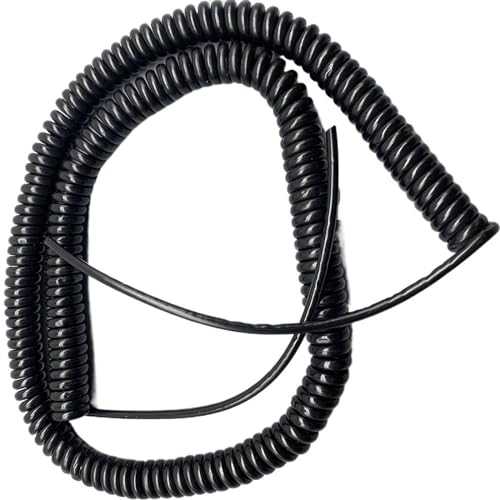 XXHNBF Spiral-Verlängerungskabel, Verlängerungskabel Stromversorgung mit 2 Leitern 20AWG Reines Kupfer Elastisch Teleskopfeder gewellt (Stretch 1,25 Meter) von XXHNBF