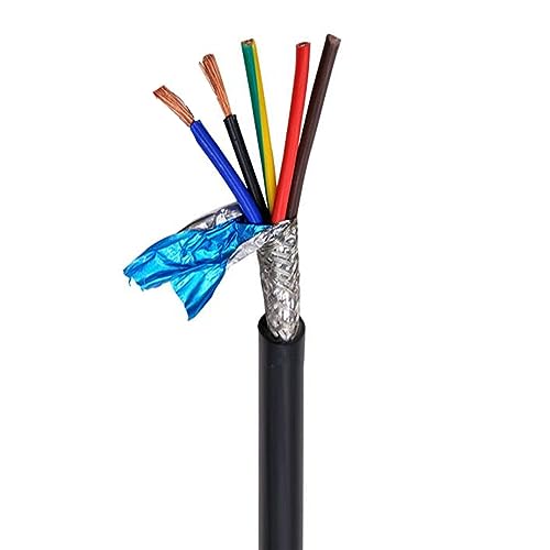 XXHNBF Spiral-Verlängerungskabel, doppellagiges abgeschirmtes Kabel, Packung mit mehreren Leitern 18-26 AWG, PVC-Mantel aus reinem Kupfer 2-24 (5 Stränge, 18AWG 0,75 mm 5 Meter) von XXHNBF