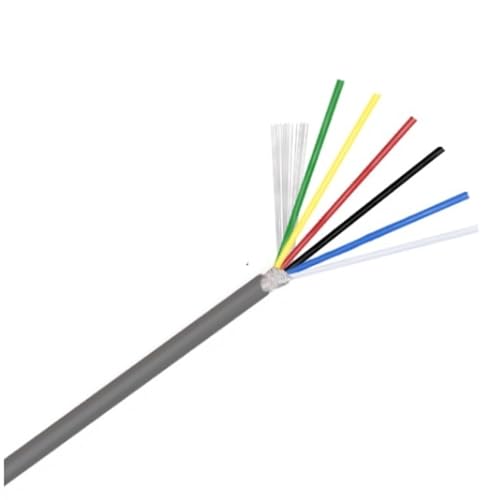 XXHNBF Spiralkabel, 1 Meter UL2547 PVC-geschirmtes Kopfhörerkabel, 2-8 Leiter, verzinntes Kupfer 18-30 AWG (24 Awg, 6 Cores) von XXHNBF