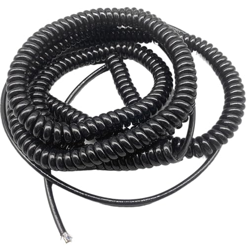 XXHNBF Spiralverlängerungskabel, 8-adrig, 22 AWG, Spiralkabel, Abschirmung, Federdraht (dehnbar 4 m) von XXHNBF