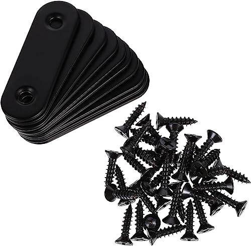 XXHNBF Winkelklammern, Straight Brace Brackets 24Pcs Stainless Steel Black Flat Metal Bracket Corner Connector Fastener with Screws XXHNBF Winkelklammern, Straight Brace Brackets 24Pcs Stainless Steel Black Flat Metal Bracket Corner Connector Fastener with Screws von XXHNBF