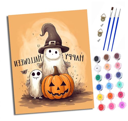Malen Nach Zahlen Erwachsene - AnfäNger - Knitterfreie Leinwand Halloween-Geister und Kürbisse Pinsels Und Acrylfarbe - Diy Handgemalt öLgemäLde Kit Als Geschenk 40 X 50cm Malen Nach Zahlen Erwachsene - AnfäNger - Knitterfreie Leinwand Halloween-Geister und Kürbisse Pinsels Und Acrylfarbe - Diy Handgemalt öLgemäLde Kit Als Geschenk 40 X 50cm von XXHXIE