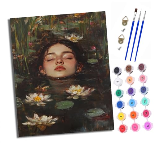 Malen Nach Zahlen Erwachsene - AnfäNger - Knitterfreie Leinwand Mädchen im Blumenfluss Pinsels Und Acrylfarbe - Diy Handgemalt öLgemäLde Kit Als Geschenk 40 X 50cm Malen Nach Zahlen Erwachsene - AnfäNger - Knitterfreie Leinwand Mädchen im Blumenfluss Pinsels Und Acrylfarbe - Diy Handgemalt öLgemäLde Kit Als Geschenk 40 X 50cm von XXHXIE
