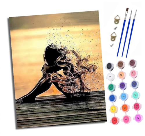 Malen nach Zahlen DIY Handgemalt Ölgemälde Set für Anfänger und Jugendliche Orangefarbenes Licht, zerschmetterter Mann Pinsel und Acrylfarbe Mit Rahmen ideal als Geschenk oder zur Heimdekoration Malen nach Zahlen DIY Handgemalt Ölgemälde Set für Anfänger und Jugendliche Orangefarbenes Licht, zerschmetterter Mann Pinsel und Acrylfarbe Mit Rahmen ideal als Geschenk oder zur Heimdekoration von XXHXIE