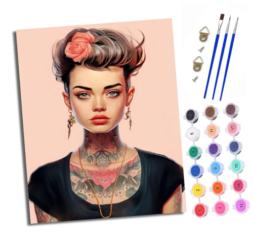 Malen nach Zahlen Erwachsene Blumen Tattoo Mädchen DIY Handgemalt Ölgemälde Kit Paint by Numbers Adult Mit 3 - Pinseln und Acrylfarbe Knitterfreie Leinwand set - 40 X 50 CM Malen nach Zahlen Erwachsene Blumen Tattoo Mädchen DIY Handgemalt Ölgemälde Kit Paint by Numbers Adult Mit 3 - Pinseln und Acrylfarbe Knitterfreie Leinwand set - 40 X 50 CM von XXHXIE