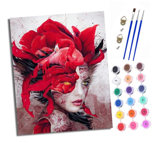 Malen nach Zahlen Erwachsene Blumen Tattoo Mädchen DIY Handgemalt Ölgemälde Kit Paint by Numbers Adult Mit 3 - Pinseln und Acrylfarbe knitterfreie leinwand Kit - 40 X 50 CM Malen nach Zahlen Erwachsene Blumen Tattoo Mädchen DIY Handgemalt Ölgemälde Kit Paint by Numbers Adult Mit 3 - Pinseln und Acrylfarbe knitterfreie leinwand Kit - 40 X 50 CM von XXHXIE