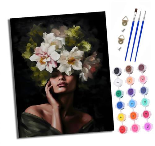 Malen nach Zahlen Erwachsene Blumenkunst-Mädchen DIY Handgemalt Ölgemälde Kit Paint by Numbers Adult Mit 3 - Pinseln und Acrylfarbe knitterfreie leinwand Kit - 40 X 50 CM Malen nach Zahlen Erwachsene Blumenkunst-Mädchen DIY Handgemalt Ölgemälde Kit Paint by Numbers Adult Mit 3 - Pinseln und Acrylfarbe knitterfreie leinwand Kit - 40 X 50 CM von XXHXIE