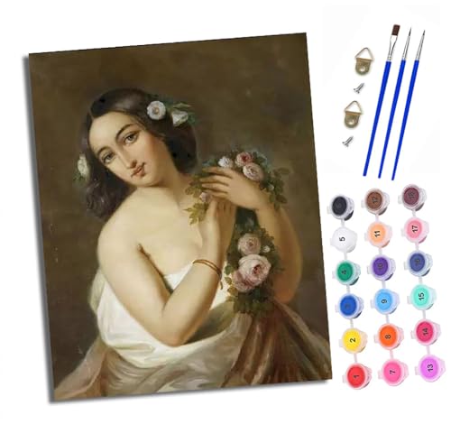 Malen nach Zahlen Erwachsene Blumenmädchen Bilder DIY Handgemalt Ölgemälde Kit Paint by Numbers Adult Mit 3 - Pinseln und Acrylfarbe knitterfreie leinwand Kit - 40 X 50 CM Malen nach Zahlen Erwachsene Blumenmädchen Bilder DIY Handgemalt Ölgemälde Kit Paint by Numbers Adult Mit 3 - Pinseln und Acrylfarbe knitterfreie leinwand Kit - 40 X 50 CM von XXHXIE