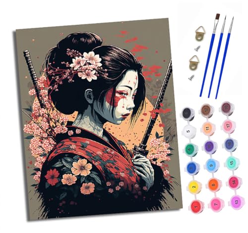 Malen nach Zahlen Erwachsene Blumenmädchen Samurai DIY Handgemalt Ölgemälde Kit Paint by Numbers Adult Mit 3 - Pinseln und Acrylfarbe Knitterfreie Leinwand set - 40 X 50 CM Malen nach Zahlen Erwachsene Blumenmädchen Samurai DIY Handgemalt Ölgemälde Kit Paint by Numbers Adult Mit 3 - Pinseln und Acrylfarbe Knitterfreie Leinwand set - 40 X 50 CM von XXHXIE