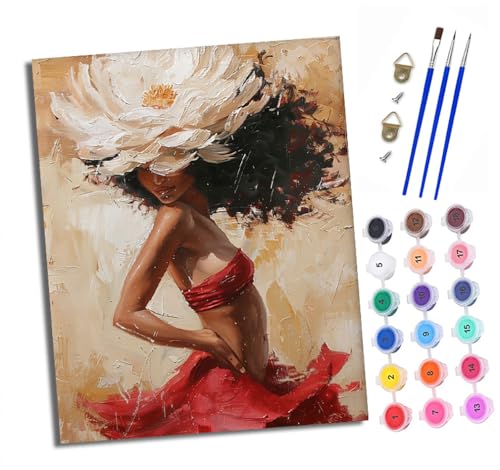 Malen nach Zahlen Erwachsene Blumentanzendes Mädchen DIY Handgemalt Ölgemälde Kit Paint by Numbers Adult Mit 3 - Pinseln und Acrylfarbe Knitterfreie Leinwand set - 40 X 50 CM Malen nach Zahlen Erwachsene Blumentanzendes Mädchen DIY Handgemalt Ölgemälde Kit Paint by Numbers Adult Mit 3 - Pinseln und Acrylfarbe Knitterfreie Leinwand set - 40 X 50 CM von XXHXIE