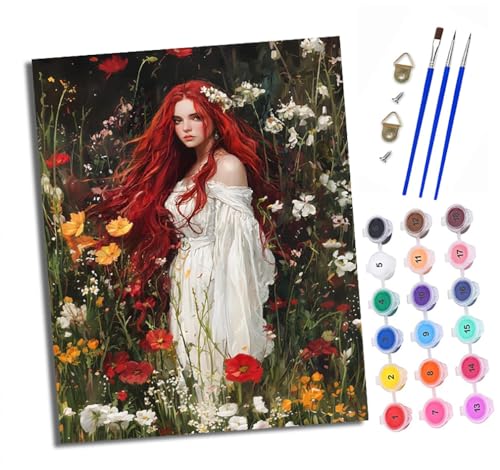 Malen nach Zahlen Erwachsene Garten rothaariges Mädchen DIY Handgemalt Ölgemälde Kit Paint by Numbers Adult Mit 3 - Pinseln und Acrylfarbe knitterfreie leinwand Kit - 40 X 50 CM Malen nach Zahlen Erwachsene Garten rothaariges Mädchen DIY Handgemalt Ölgemälde Kit Paint by Numbers Adult Mit 3 - Pinseln und Acrylfarbe knitterfreie leinwand Kit - 40 X 50 CM von XXHXIE