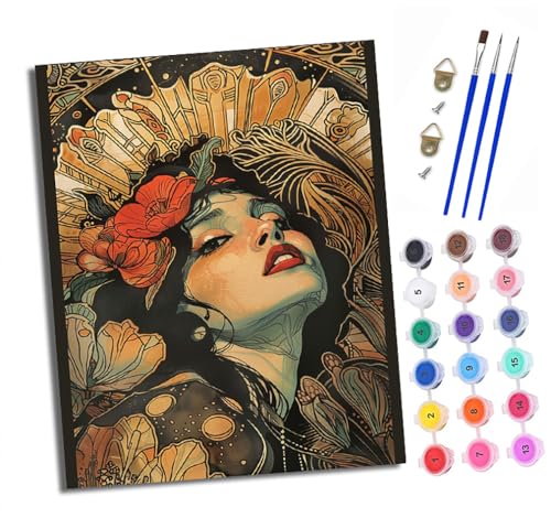 Malen nach Zahlen Erwachsene Schönes Mädchen mit Blumen DIY Handgemalt Ölgemälde Kit Paint by Numbers Adult Mit 3 - Pinseln und Acrylfarbe knitterfreie leinwand Kit - 40 X 50 CM Malen nach Zahlen Erwachsene Schönes Mädchen mit Blumen DIY Handgemalt Ölgemälde Kit Paint by Numbers Adult Mit 3 - Pinseln und Acrylfarbe knitterfreie leinwand Kit - 40 X 50 CM von XXHXIE