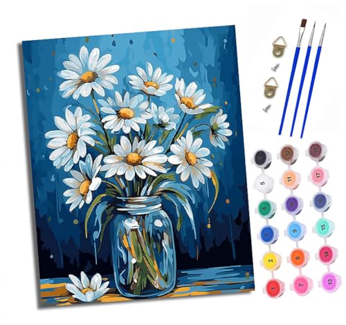 Malen nach Zahlen Erwachsene Vase mit Chrysanthemen DIY Handgemalt Ölgemälde Kit Paint by Numbers Adult Mit 3 - Pinseln und Acrylfarbe Knitterfreie Leinwand set - 40 X 50 CM Malen nach Zahlen Erwachsene Vase mit Chrysanthemen DIY Handgemalt Ölgemälde Kit Paint by Numbers Adult Mit 3 - Pinseln und Acrylfarbe Knitterfreie Leinwand set - 40 X 50 CM von XXHXIE