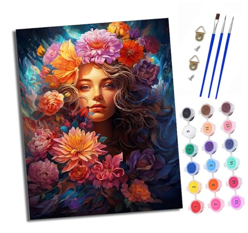 XXHXIE Malen Nach Zahlen Erwachsene-DIY Handgemalt Ölgemälde KitBild von Blumen für Anfänger Mit 3-Pinseln und Acrylfarbe Handgemalt öLgemäLde Kit Als Geschenk 40x50cm (Rahmenlos) von XXHXIE
