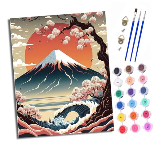 XXHXIE Malen Nach Zahlen Erwachsene-DIY Handgemalt Ölgemälde KitDer Fuji und die Kirschblüten für Anfänger Mit 3-Pinseln und Acrylfarbe Handgemalt öLgemäLde Kit Als Geschenk 40x50cm (Rahmenlos) XXHXIE Malen Nach Zahlen Erwachsene-DIY Handgemalt Ölgemälde KitDer Fuji und die Kirschblüten für Anfänger Mit 3-Pinseln und Acrylfarbe Handgemalt öLgemäLde Kit Als Geschenk 40x50cm (Rahmenlos) von XXHXIE
