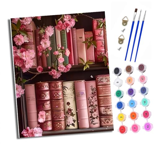 XXHXIE Malen Nach Zahlen Erwachsene-DIY Handgemalt Ölgemälde KitKirschblüten und rosa Bücher für Anfänger Mit 3-Pinseln und Acrylfarbe Handgemalt öLgemäLde Kit Als Geschenk 40x50cm (Rahmenlos) XXHXIE Malen Nach Zahlen Erwachsene-DIY Handgemalt Ölgemälde KitKirschblüten und rosa Bücher für Anfänger Mit 3-Pinseln und Acrylfarbe Handgemalt öLgemäLde Kit Als Geschenk 40x50cm (Rahmenlos) von XXHXIE