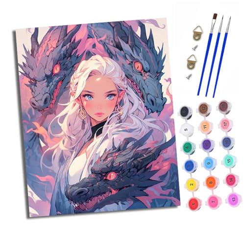 XXHXIE Malen Nach Zahlen Erwachsene-DIY Handgemalt Ölgemälde KitMädchen und dreiköpfiger Drache für Anfänger Mit 3-Pinseln und Acrylfarbe Handgemalt öLgemäLde Kit Als Geschenk 40x50cm (Mit Rahmen) XXHXIE Malen Nach Zahlen Erwachsene-DIY Handgemalt Ölgemälde KitMädchen und dreiköpfiger Drache für Anfänger Mit 3-Pinseln und Acrylfarbe Handgemalt öLgemäLde Kit Als Geschenk 40x50cm (Mit Rahmen) von XXHXIE