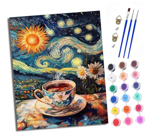 XXHXIE Malen Nach Zahlen Erwachsene-DIY Handgemalt Ölgemälde KitTeetasse unter dem Sternenhimmel für Anfänger Mit 3-Pinseln und Acrylfarbe Handgemalt öLgemäLde Kit Als Geschenk 40x50cm (Rahmenlos) XXHXIE Malen Nach Zahlen Erwachsene-DIY Handgemalt Ölgemälde KitTeetasse unter dem Sternenhimmel für Anfänger Mit 3-Pinseln und Acrylfarbe Handgemalt öLgemäLde Kit Als Geschenk 40x50cm (Rahmenlos) von XXHXIE