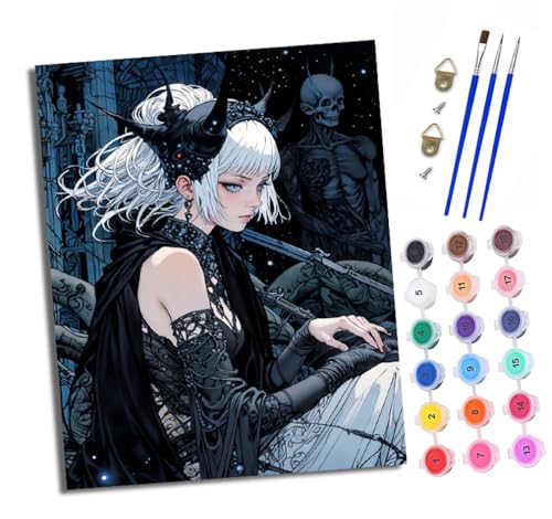 XXHXIE Malen Nach Zahlen Erwachsene-DIY Handgemalt Ölgemälde KitTotenkopf weiße Haare Mädchen für Anfänger Mit 3-Pinseln und Acrylfarbe Handgemalt öLgemäLde Kit Als Geschenk 40x50cm (Rahmenlos) XXHXIE Malen Nach Zahlen Erwachsene-DIY Handgemalt Ölgemälde KitTotenkopf weiße Haare Mädchen für Anfänger Mit 3-Pinseln und Acrylfarbe Handgemalt öLgemäLde Kit Als Geschenk 40x50cm (Rahmenlos) von XXHXIE