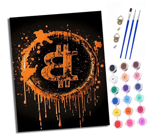 XXHXIE Malen nach Zahlen DIY Handgemalt Ölgemälde Set für Anfänger und Jugendliche Bitcoin im Tintenstrahldrucker-Stil Pinsel und Acrylfarbe 40x50 cm ideal als Geschenk oder zur Heimdekoration XXHXIE Malen nach Zahlen DIY Handgemalt Ölgemälde Set für Anfänger und Jugendliche Bitcoin im Tintenstrahldrucker-Stil Pinsel und Acrylfarbe 40x50 cm ideal als Geschenk oder zur Heimdekoration von XXHXIE