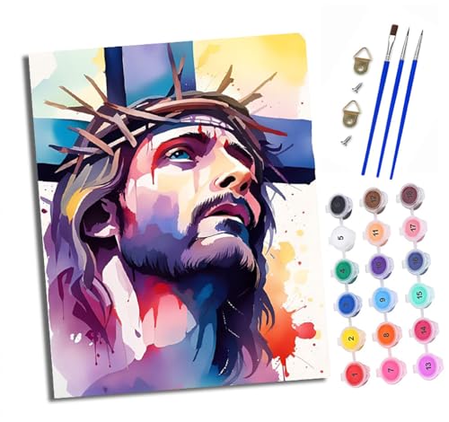 XXHXIE Malen nach Zahlen DIY Handgemalt Ölgemälde Set für Anfänger und Jugendliche Christentum Pinsel und Acrylfarbe 40x50 cm Mit Rahmen ideal als Geschenk oder zur Heimdekoration XXHXIE Malen nach Zahlen DIY Handgemalt Ölgemälde Set für Anfänger und Jugendliche Christentum Pinsel und Acrylfarbe 40x50 cm Mit Rahmen ideal als Geschenk oder zur Heimdekoration von XXHXIE