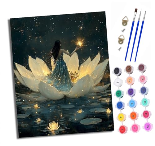 XXHXIE Malen nach Zahlen DIY Handgemalt Ölgemälde Set für Anfänger und Jugendliche Frau hält Funken Pinsel und Acrylfarbe 40x50 cm Mit Rahmen ideal als Geschenk oder zur Heimdekoration XXHXIE Malen nach Zahlen DIY Handgemalt Ölgemälde Set für Anfänger und Jugendliche Frau hält Funken Pinsel und Acrylfarbe 40x50 cm Mit Rahmen ideal als Geschenk oder zur Heimdekoration von XXHXIE