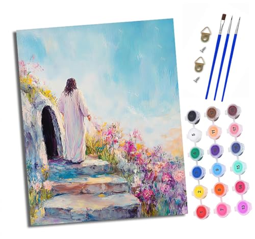 XXHXIE Malen nach Zahlen DIY Handgemalt Ölgemälde Set für Anfänger und Jugendliche Gute Hoffnung Jesus Pinsel und Acrylfarbe 40x50 cm Mit Rahmen ideal als Geschenk oder zur Heimdekoration XXHXIE Malen nach Zahlen DIY Handgemalt Ölgemälde Set für Anfänger und Jugendliche Gute Hoffnung Jesus Pinsel und Acrylfarbe 40x50 cm Mit Rahmen ideal als Geschenk oder zur Heimdekoration von XXHXIE