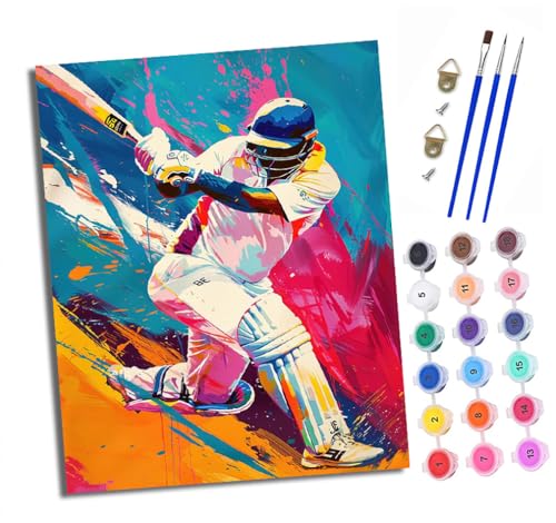 XXHXIE Malen nach Zahlen DIY Handgemalt Ölgemälde Set für Anfänger und Jugendliche Junge spielt Baseball Pinsel und Acrylfarbe 40x50 cm ideal als Geschenk oder zur Heimdekoration XXHXIE Malen nach Zahlen DIY Handgemalt Ölgemälde Set für Anfänger und Jugendliche Junge spielt Baseball Pinsel und Acrylfarbe 40x50 cm ideal als Geschenk oder zur Heimdekoration von XXHXIE