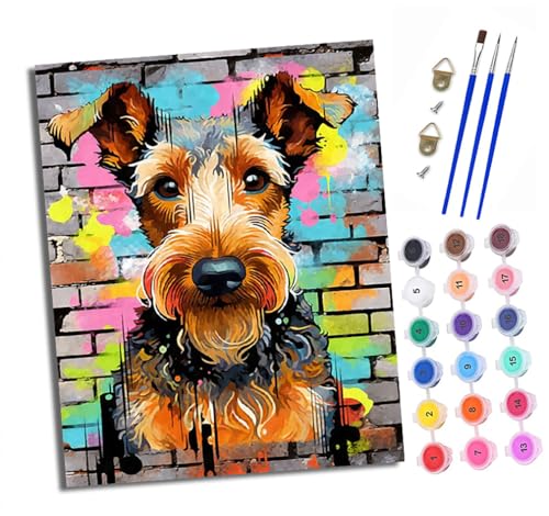 XXHXIE Malen nach Zahlen DIY Handgemalt Ölgemälde Set für Anfänger und Jugendliche Schnauzer im Doodle-Stil Pinsel und Acrylfarbe 40x50 cm Mit Rahmen ideal als Geschenk oder zur Heimdekoration XXHXIE Malen nach Zahlen DIY Handgemalt Ölgemälde Set für Anfänger und Jugendliche Schnauzer im Doodle-Stil Pinsel und Acrylfarbe 40x50 cm Mit Rahmen ideal als Geschenk oder zur Heimdekoration von XXHXIE