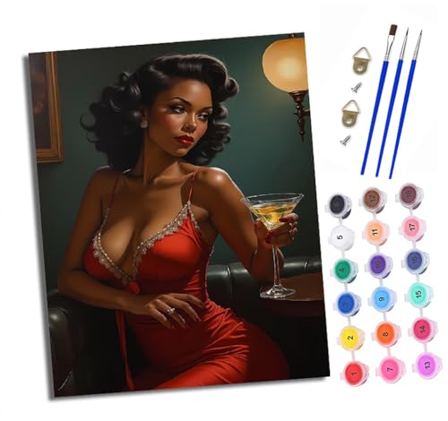 XXHXIE Malen nach Zahlen DIY Handgemalt Ölgemälde Set für Anfänger und Jugendliche Sexy Mädchen mit Weinglas Pinsel und Acrylfarbe 40x50 cm ideal als Geschenk oder zur Heimdekoration XXHXIE Malen nach Zahlen DIY Handgemalt Ölgemälde Set für Anfänger und Jugendliche Sexy Mädchen mit Weinglas Pinsel und Acrylfarbe 40x50 cm ideal als Geschenk oder zur Heimdekoration von XXHXIE
