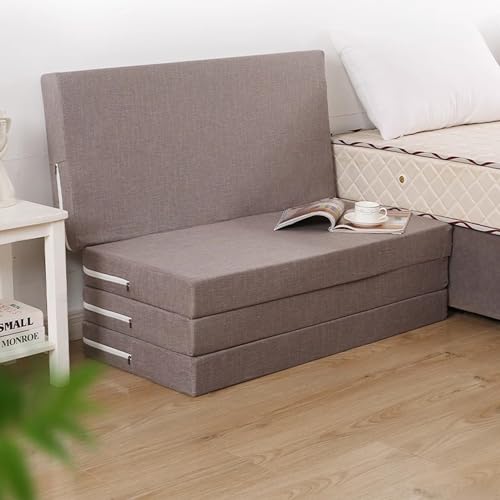 XXIUDEE Faltbare Isomatte, Gästematratze, Schlafsofa, Camping-Matten mit abnehmbarem Bezug für Reisewohnwagen, Druckentlastung und stützend, platzsparend, Bett in einer Box (200 x 120 x 10 cm von XXIUDEE