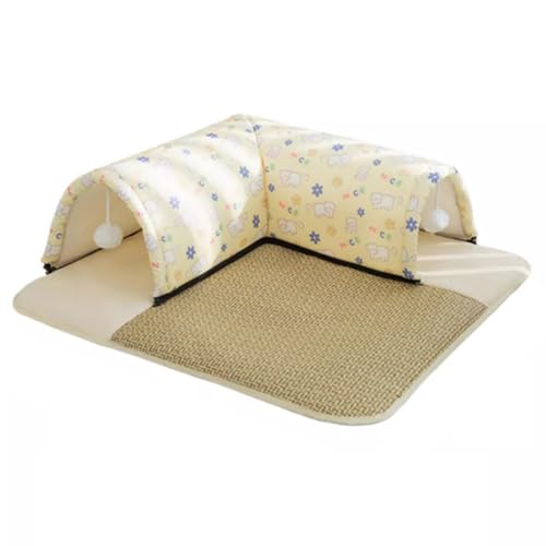 Katzenhöhlen mit flauschigem Ball, Katzenhäuser für den Innenbereich, abnehmbare Haustierbetten mit rutschfester Unterseite, coole Kätzchenbetthäuser, Haustier-Sofa-Matten für Kätzchen (60 x 60 x 20 Katzenhöhlen mit flauschigem Ball, Katzenhäuser für den Innenbereich, abnehmbare Haustierbetten mit rutschfester Unterseite, coole Kätzchenbetthäuser, Haustier-Sofa-Matten für Kätzchen (60 x 60 x 20 von XXIUDEE