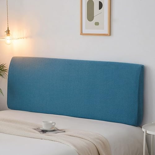 XXIUDEE Dehnbarer Schonbezug für Kopfteil und Rückenlehne, universeller Schutz für Schlafzimmermöbel, maschinenwaschbar, Nachttisch-Schutz, Staubschutz (120 cm, Blau) von XXIUDEE