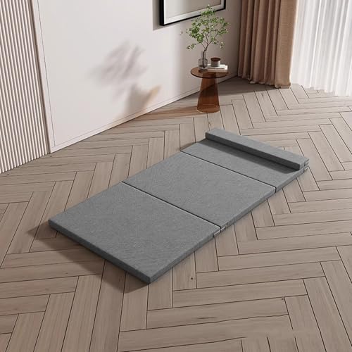 XXIUDEE Einzelne faltbare Isomatte, maschinenwaschbarer Bezug, tragbare faltbare Spielard-Reisematratze mit rutschfester Unterseite, Campingmatte, Gästebett für Erwachsene und Kinder (200 x 60 x 8 cm von XXIUDEE