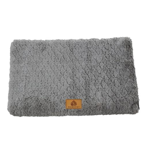 XXIUDEE Extra große Hundebetten, Anti-Angst-Hundebett-Kissen für Kiste, Haustiermatratzenmatte mit abnehmbarem, waschbarem Bezug, rutschfeste Unterseite, Haustierbox-Matte (58 x 40 x 5 cm, Grau) von XXIUDEE